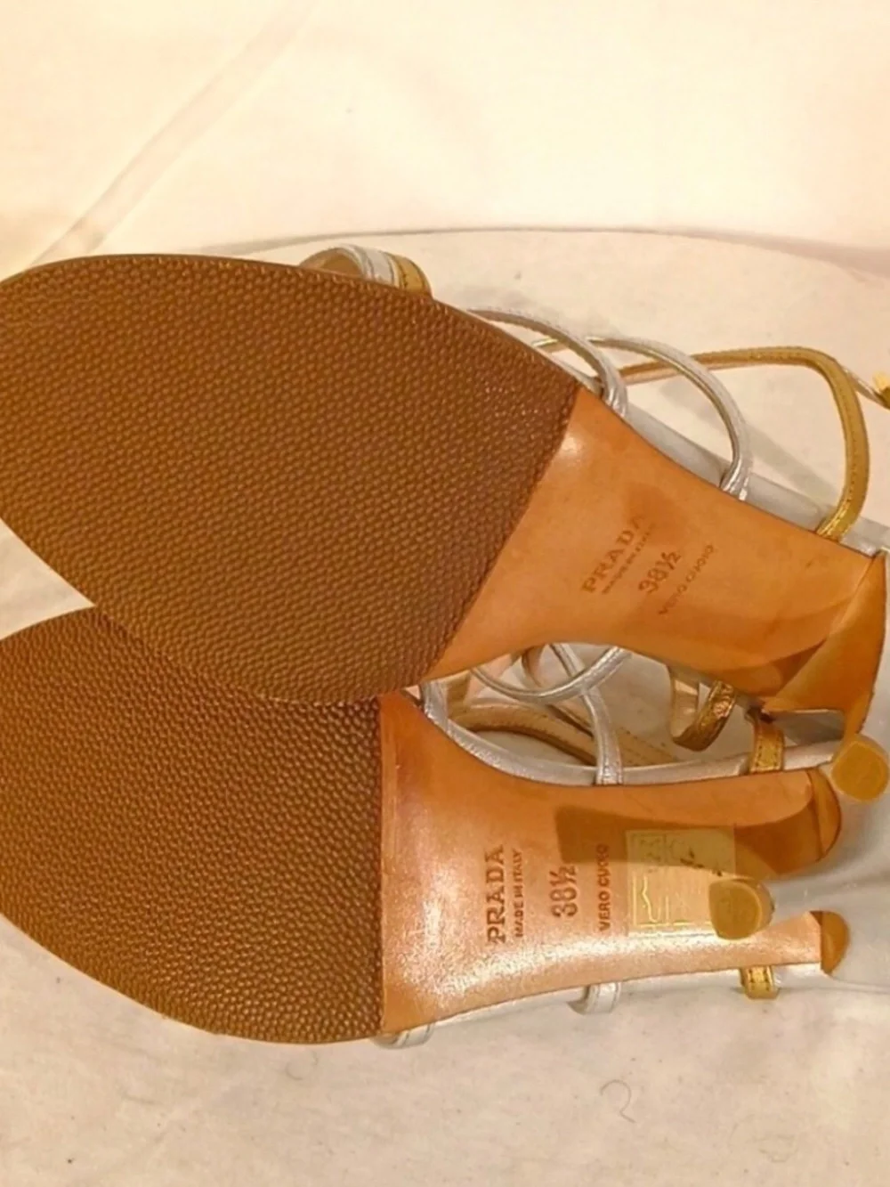 Prada Milano heels gold silver - Picture 4 of 4